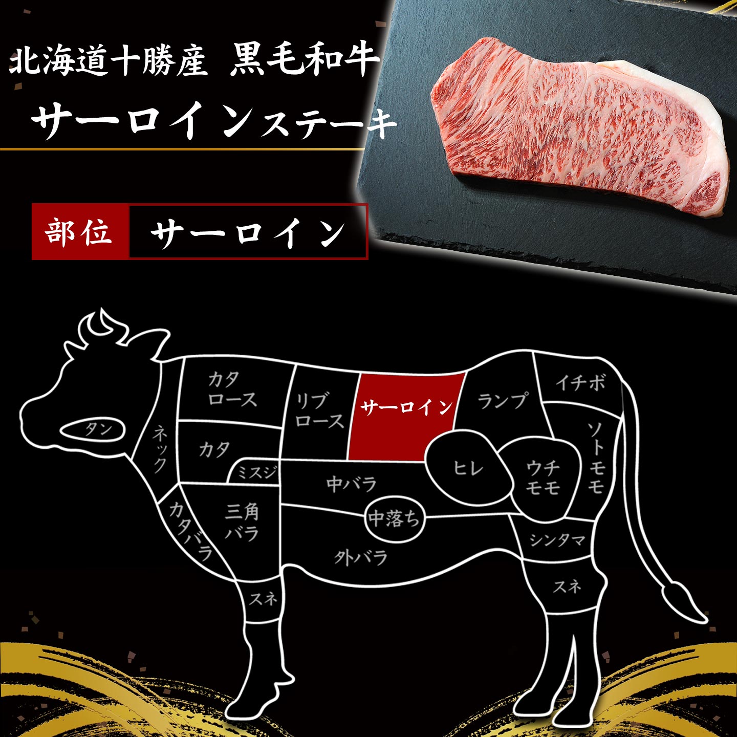 国産黒毛和牛,サーロインステーキイメージ